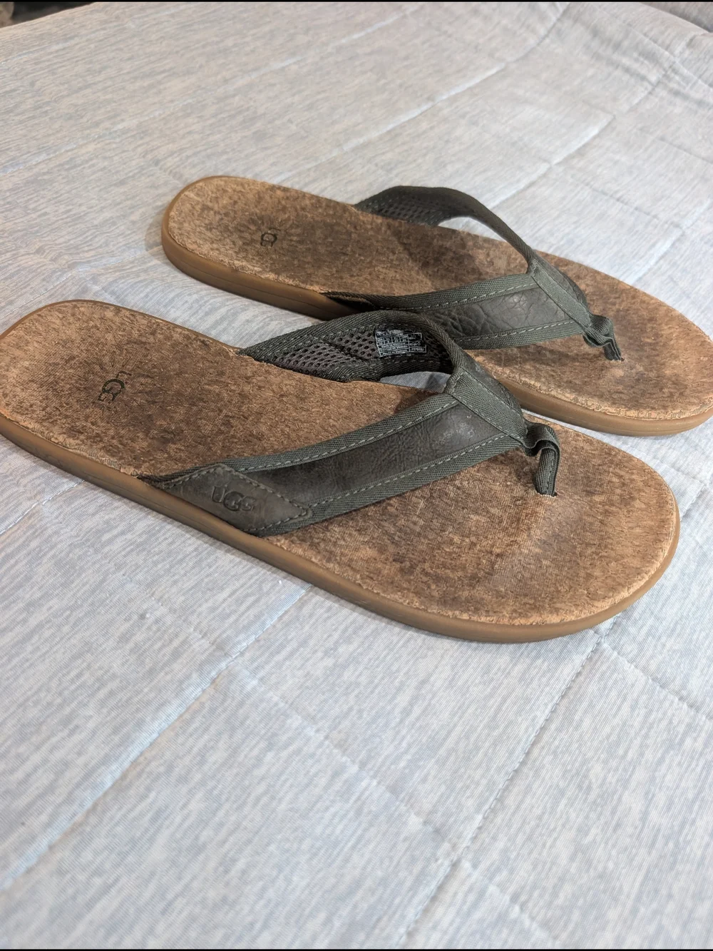 Ugg Men's Seaside Flip Thong Sandals Size 10 Olive Green